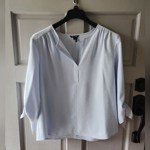 NIC+ZOE Pale Blue 3/4 tie sleeve blouse women's size large